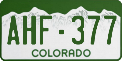CO license plate AHF377