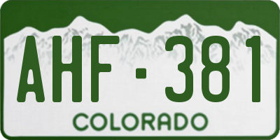 CO license plate AHF381
