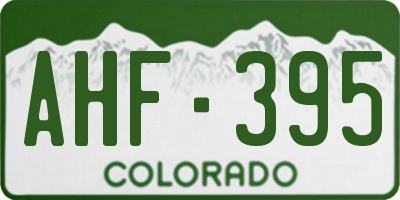 CO license plate AHF395