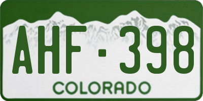 CO license plate AHF398