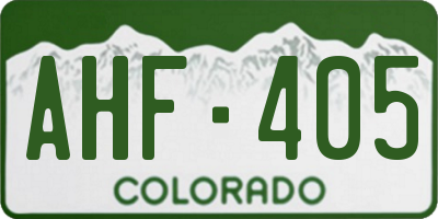 CO license plate AHF405