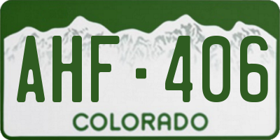 CO license plate AHF406