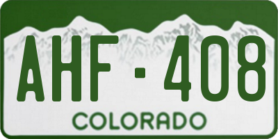 CO license plate AHF408
