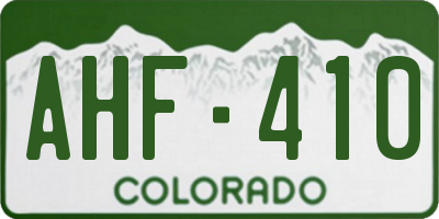 CO license plate AHF410