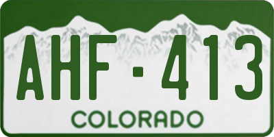 CO license plate AHF413
