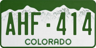 CO license plate AHF414
