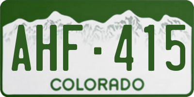 CO license plate AHF415