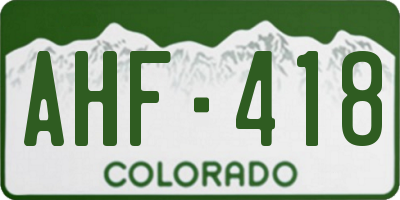 CO license plate AHF418