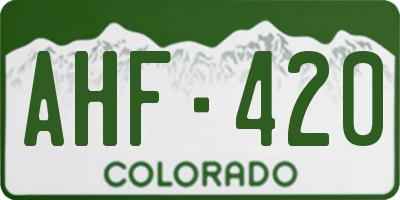CO license plate AHF420