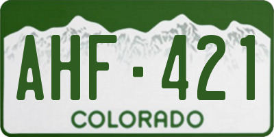 CO license plate AHF421