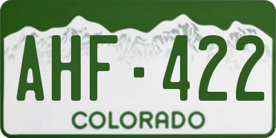CO license plate AHF422