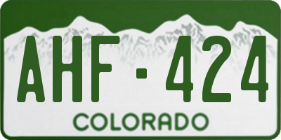 CO license plate AHF424