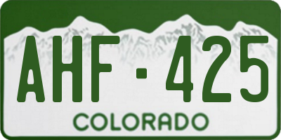 CO license plate AHF425
