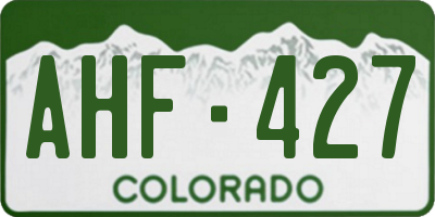 CO license plate AHF427