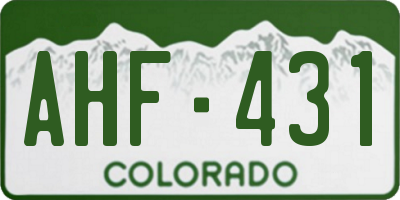 CO license plate AHF431