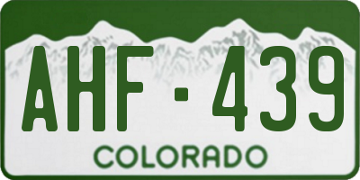 CO license plate AHF439