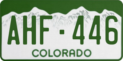 CO license plate AHF446