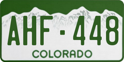 CO license plate AHF448