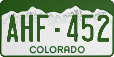 CO license plate AHF452