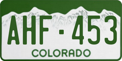 CO license plate AHF453