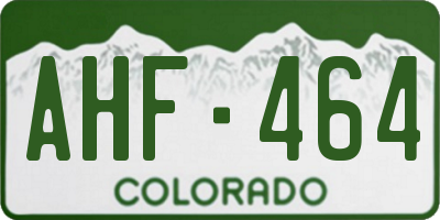 CO license plate AHF464