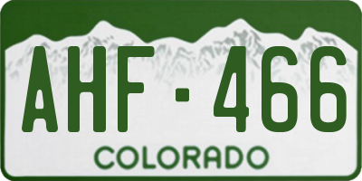 CO license plate AHF466