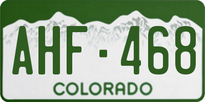 CO license plate AHF468