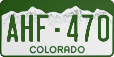 CO license plate AHF470