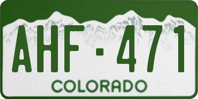 CO license plate AHF471