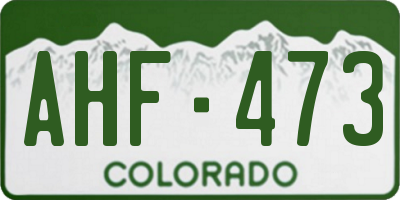 CO license plate AHF473