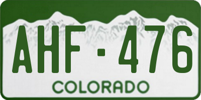 CO license plate AHF476