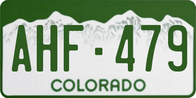 CO license plate AHF479