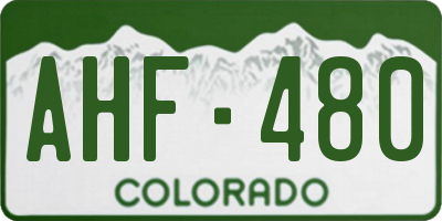 CO license plate AHF480