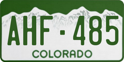 CO license plate AHF485