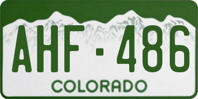 CO license plate AHF486