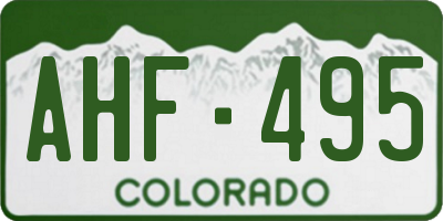 CO license plate AHF495