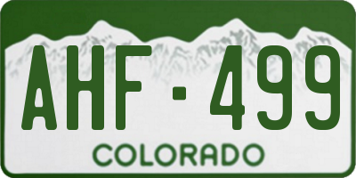 CO license plate AHF499