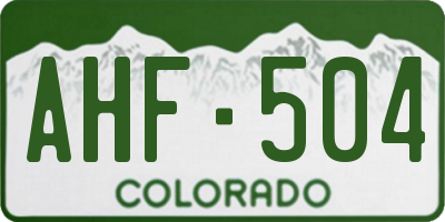 CO license plate AHF504
