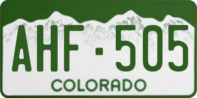 CO license plate AHF505