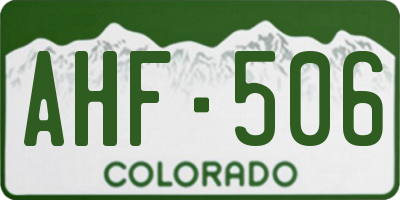 CO license plate AHF506