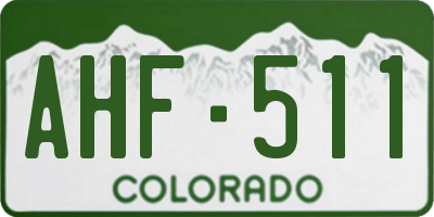 CO license plate AHF511