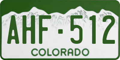 CO license plate AHF512