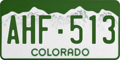CO license plate AHF513