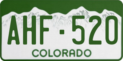 CO license plate AHF520