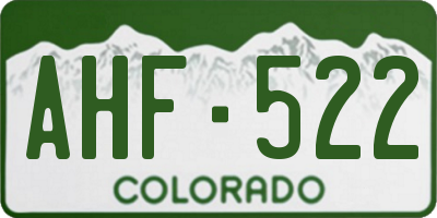 CO license plate AHF522