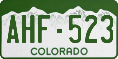 CO license plate AHF523