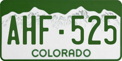 CO license plate AHF525