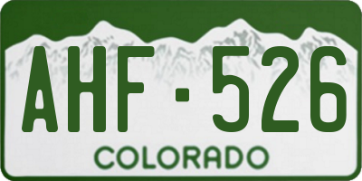 CO license plate AHF526