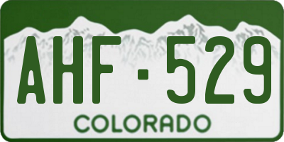 CO license plate AHF529