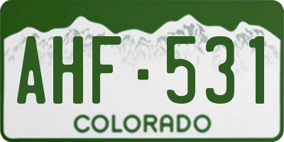 CO license plate AHF531